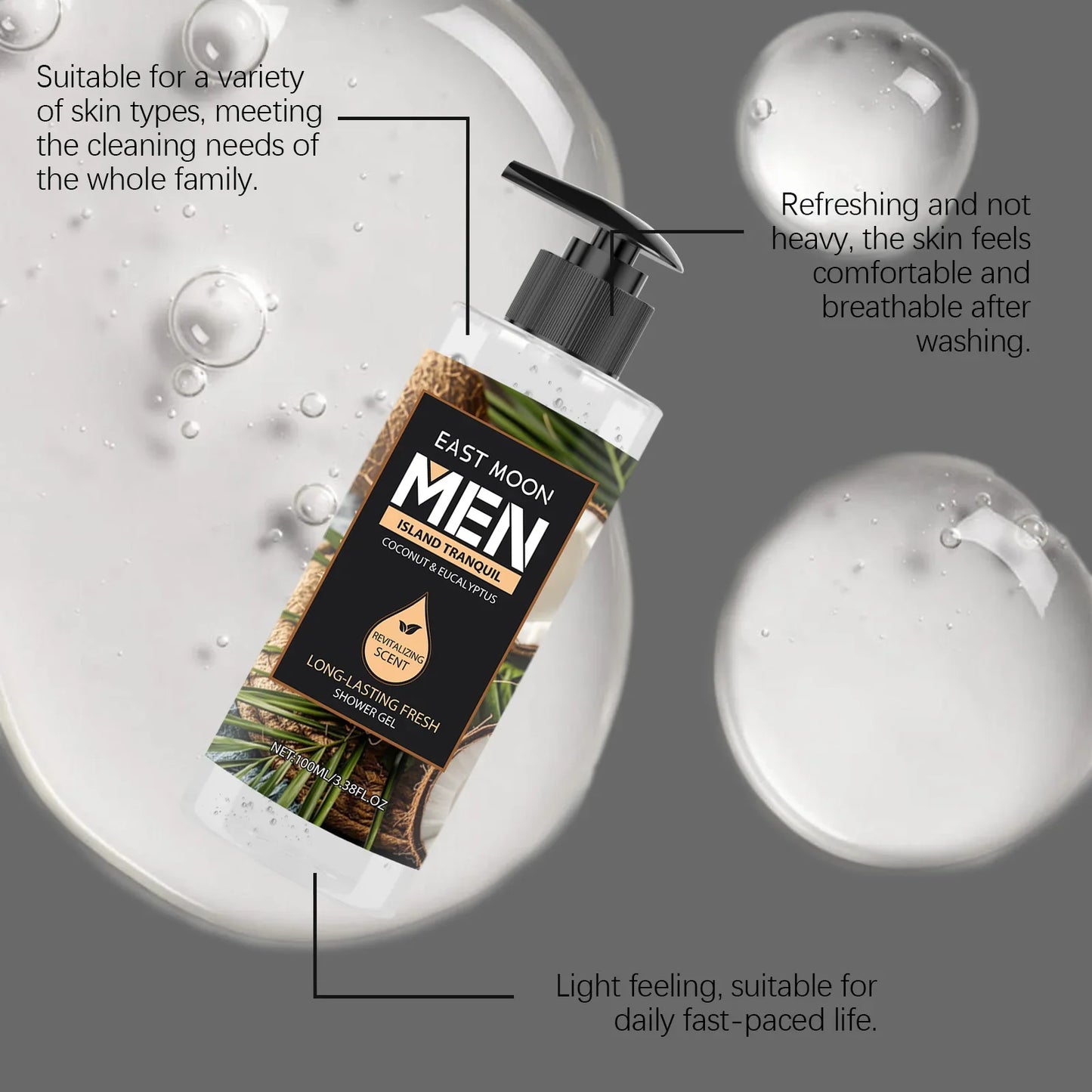 Men's Eucalyptus Coconut Body Wash | Deep Cleansing 100ml