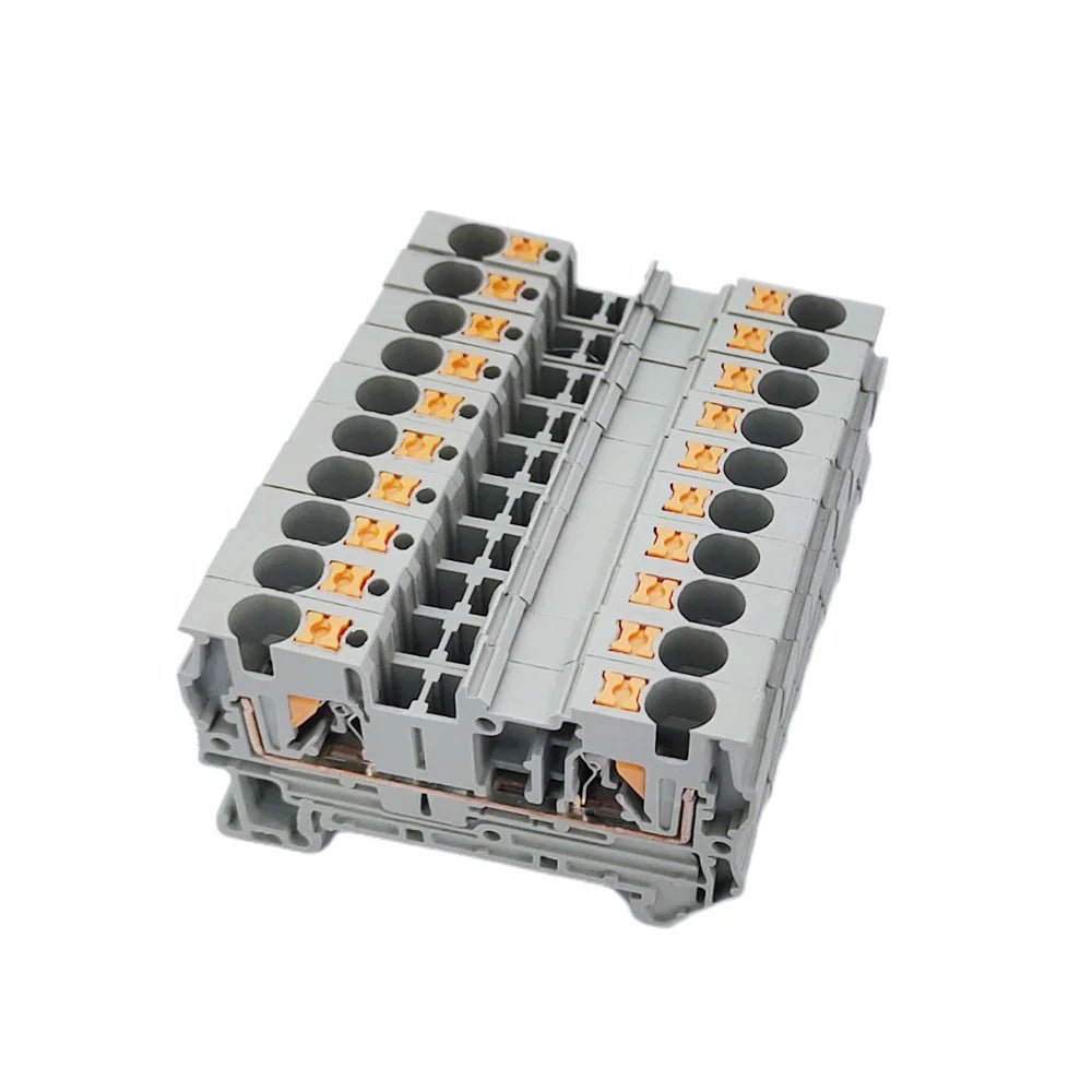 PT4 Push-in Din Rail Terminal PT-4 4mm² Cable Connector Electrical Connect Din Rail Screwless Terminal Block Peaceful Pleasures Health and Wellness 10PCS