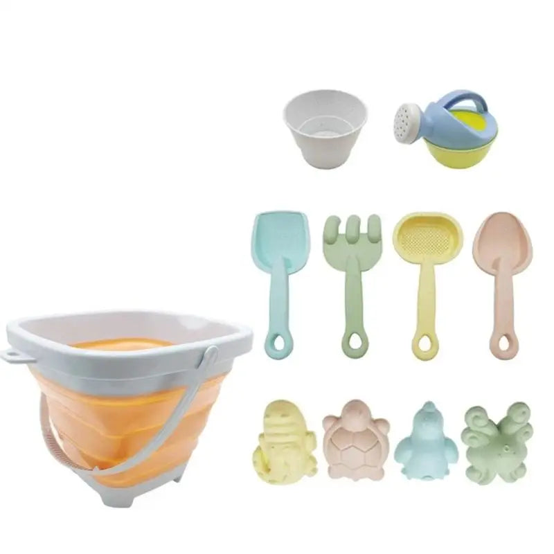 11-Piece Kids Beach Sand Toy Set – Bucket, Shovel & Molds