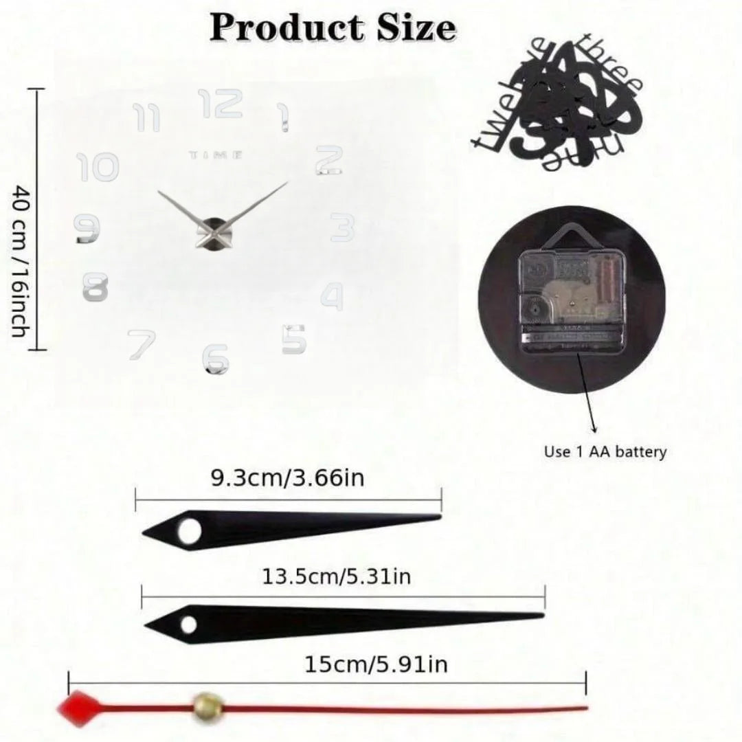 Large 3D Wall Clock Luminous Classic Wall Clocks DIY Digital Clock Wall Watches Stickers Silent Clock for Home Living Room Table Peaceful Pleasures Health and Wellness