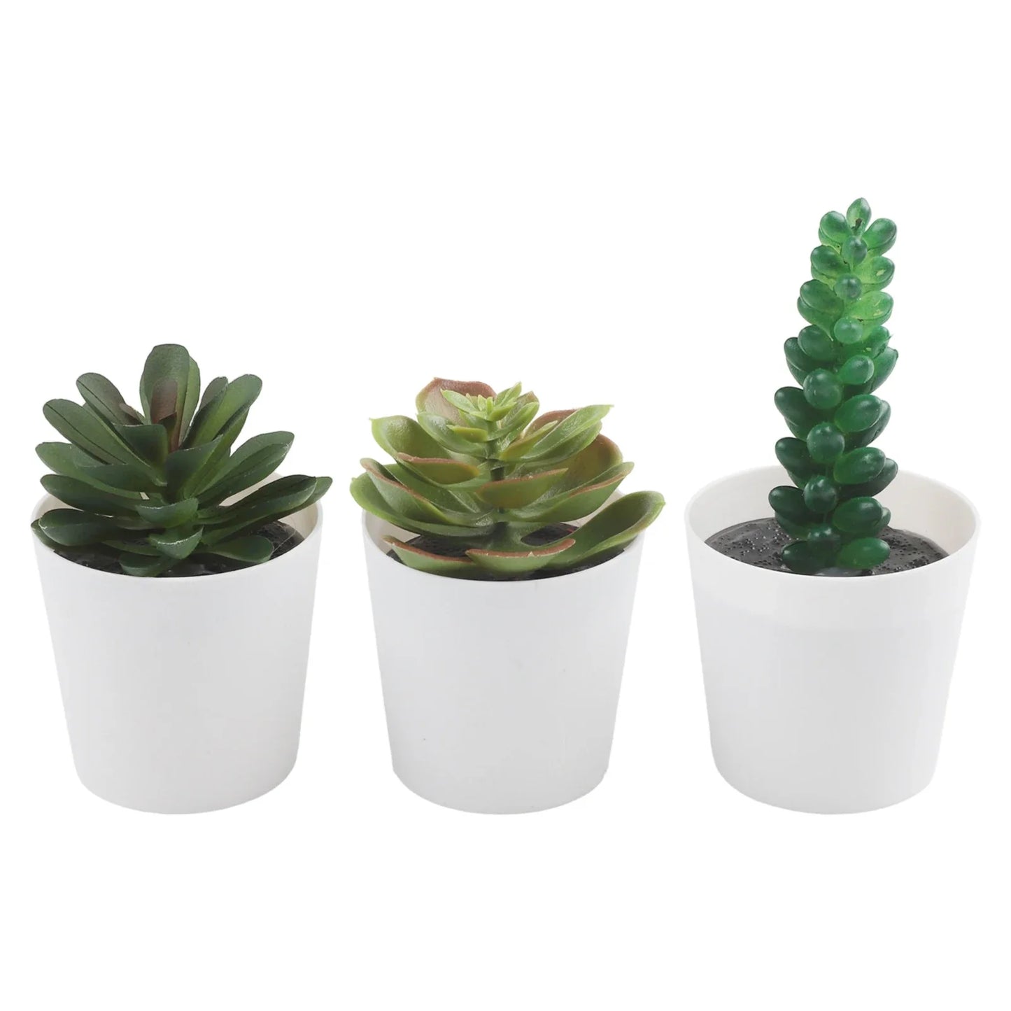 Artificial Succulent Bonsai Set of 3 – Faux Desktop Decor