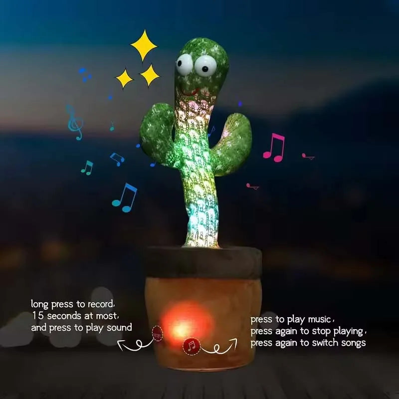 Dancing Cactus Toy Repeating Talking Plush Toy Wriggle Singing Dancing Stuffed Animal Baby Toddler Christmas Gift Kids Adult Fun Peaceful Pleasures Health and Wellness