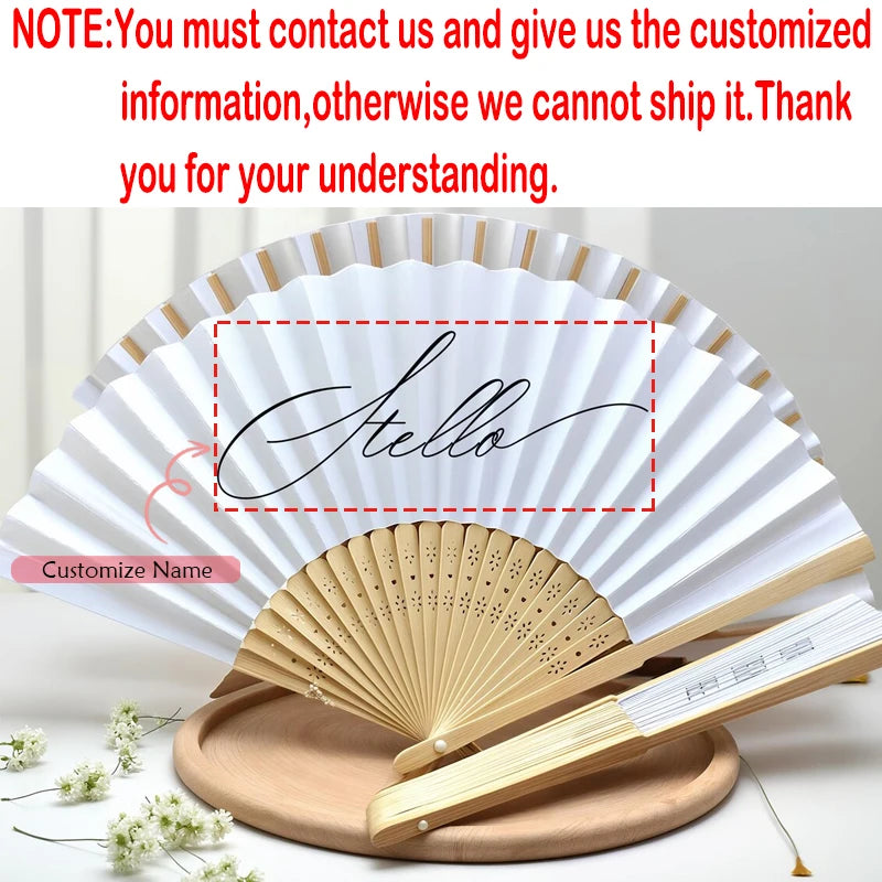 5-Pack Personalized Wood Folding Fans | Wedding & Bridal Favors