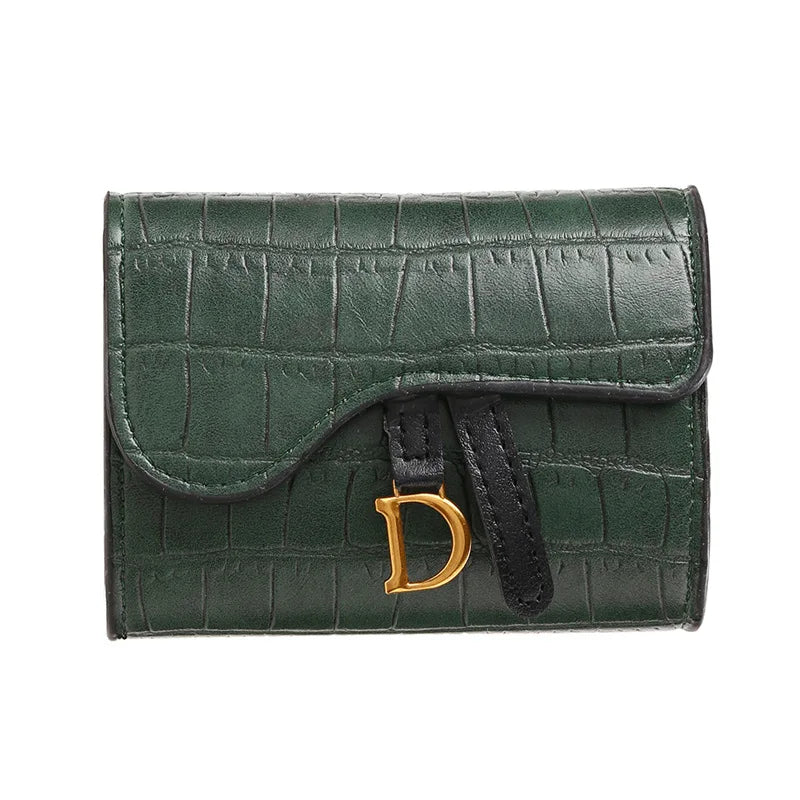 Women's Mini PU Leather Wallet & Multi-Card Holder Clutch Mini Leather Wallet Peaceful Pleasures Health and Wellness Green