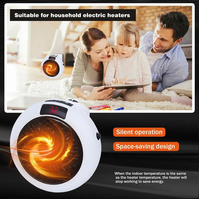 Electric Heater Portable Ptc Ceramic Hot Air Fan Household Desktop Wall Mounted Round Home Mini Appliances Winter Heater Peaceful Pleasures Health and Wellness