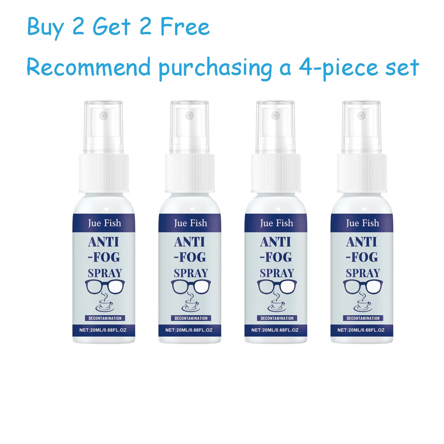 Jue-Fish Anti-Fog Spray for Eyeglasses | Clear Vision Lens Spray