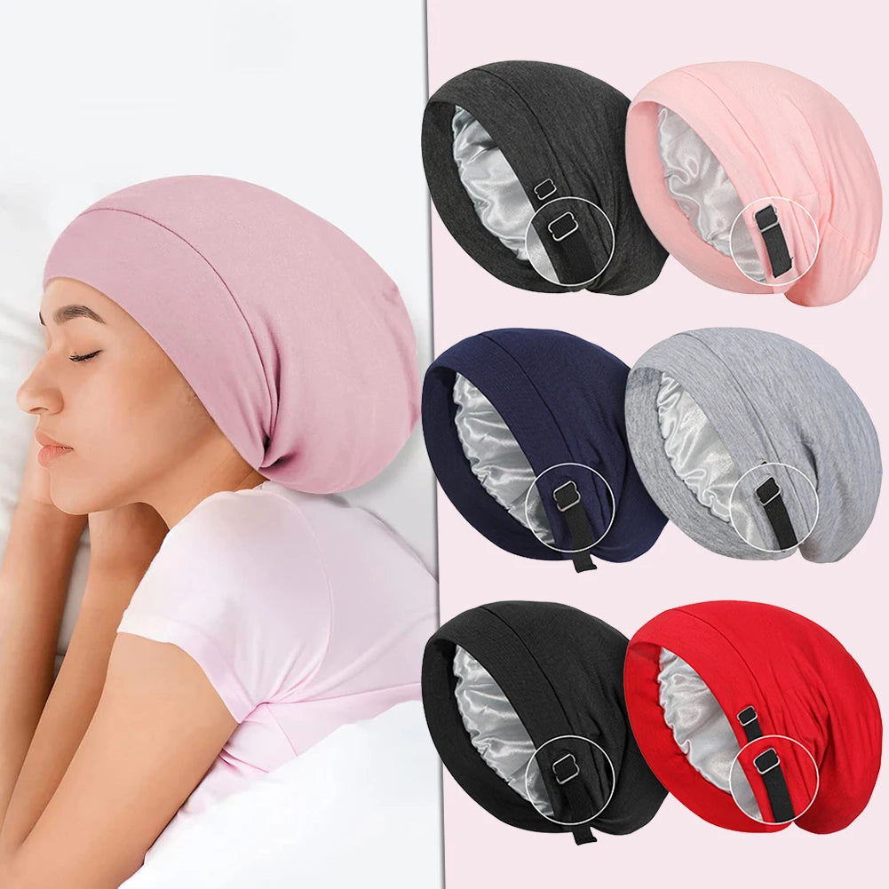 Silk Satins Bonnets For Sleeping Versatile & Stylish Design Birthday Present For Women,Comfortable Adjustable Hair Bonnets Peaceful Pleasures Health and Wellness