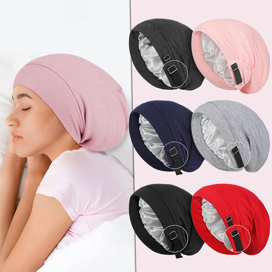 Silk Satins Bonnets For Sleeping Versatile & Stylish Design Birthday Present For Women,Comfortable Adjustable Hair Bonnets Peaceful Pleasures Health and Wellness