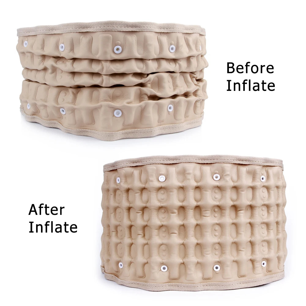 Waist Lumbar Support Belt with Air Pump Adjustable Back Brace for Work Sciatica Spinal Decompression Air Traction Strap Office Peaceful Pleasures Health and Wellness