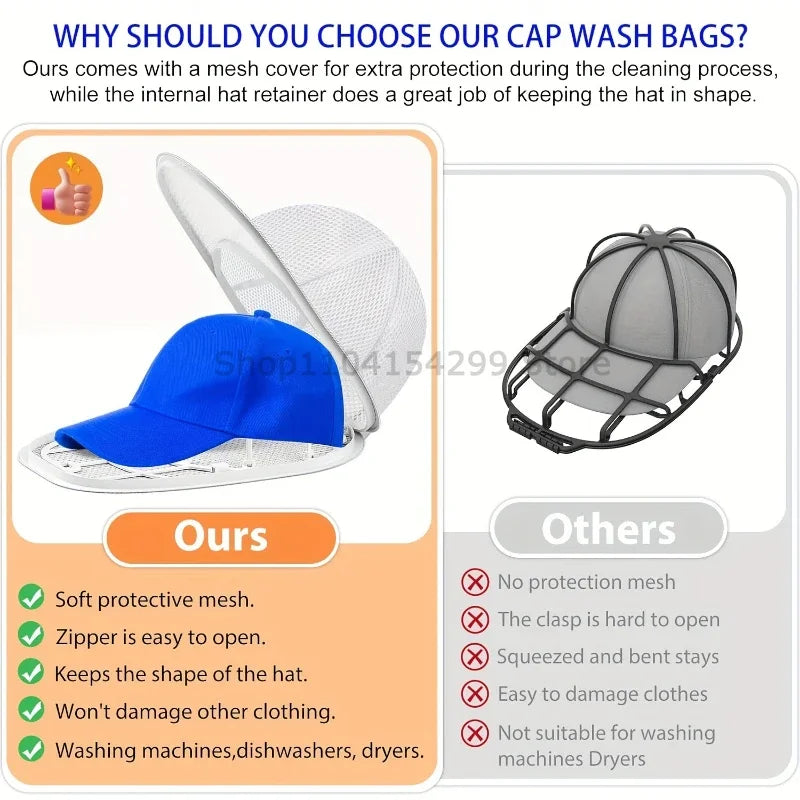 Baseball Cap Washer Laundry Bag – Anti-Deformation Hat Frame