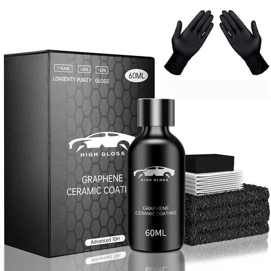 Graphene Ceramic Coating 10H Ceramic Coating for Cars High Gloss Anti-Scratch Nano Coat Kit Hydrophbic Mirror Paint Protection Peaceful Pleasures Health and Wellness 70ml set