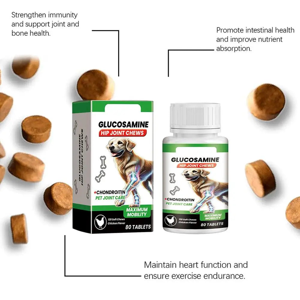 1/2/3box Pet Joint Health Tablets Dogs Ammonia Chondroitin Joint Care Chewable Tablets Relieve Joint Discomfort Pet Body Care Peaceful Pleasures Health and Wellness