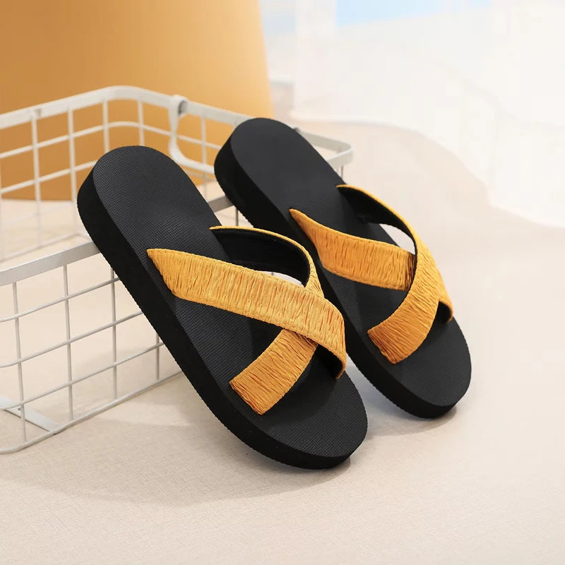 Women's Bohemian Beach Flip Flops – Flat EVA Summer Slippers