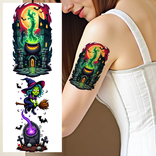12-Piece Halloween Spooky Temporary Tattoo Stickers for Adults Temporary Tattoo Stickers Oasis Select
