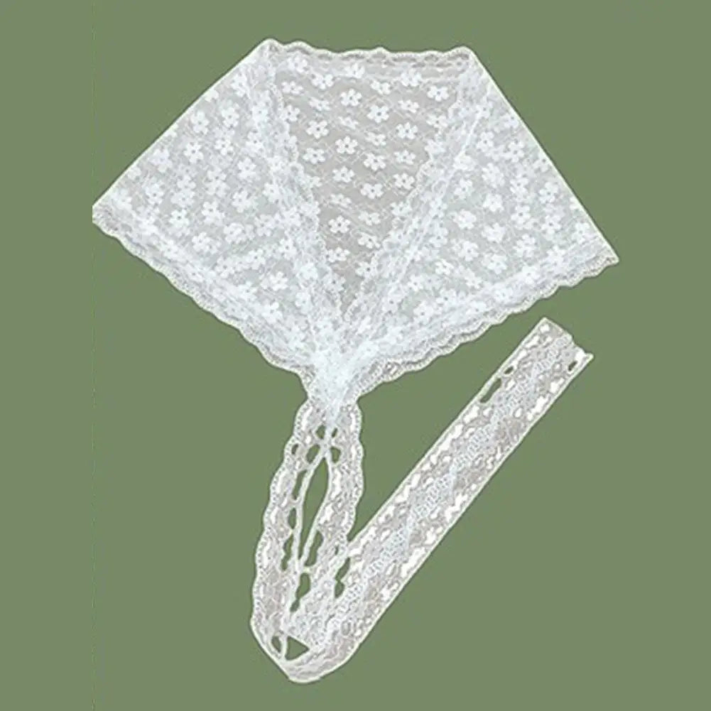 French Retro Lace Triangle Scarf – Hair Bandana & Waistband