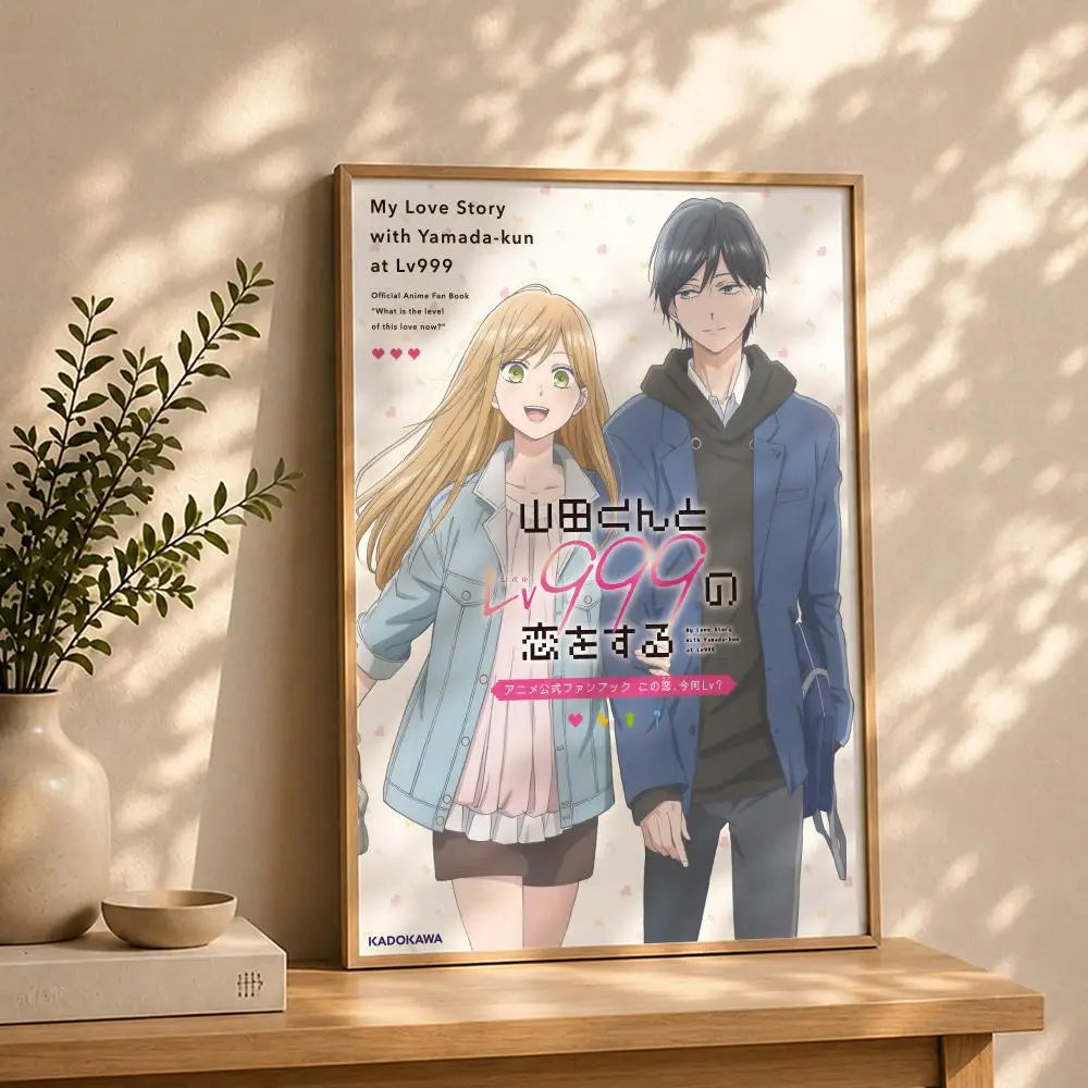 Anime M-My Love Story with Yamada-kun at Lv999S Poster HD Self Adhesive Waterproof Wall Art Ideal for Home Office Dorm Bedroom Peaceful Pleasures Health and Wellness White11 50X70cmNoframe