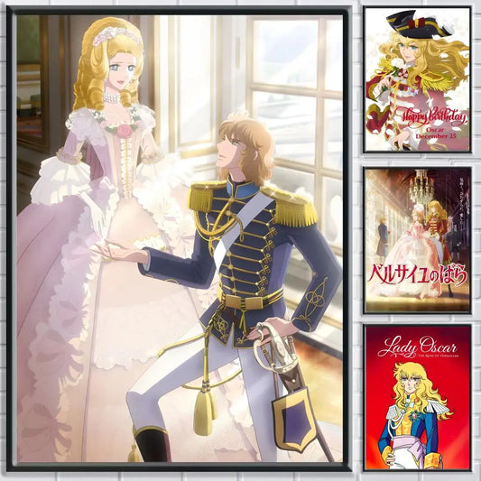 Anime T-The Rose of Versailles Poster HD Self Adhesive Waterproof Wall Art Ideal for Home Office Dorm Bedroom Great Gift Peaceful Pleasures Health and Wellness