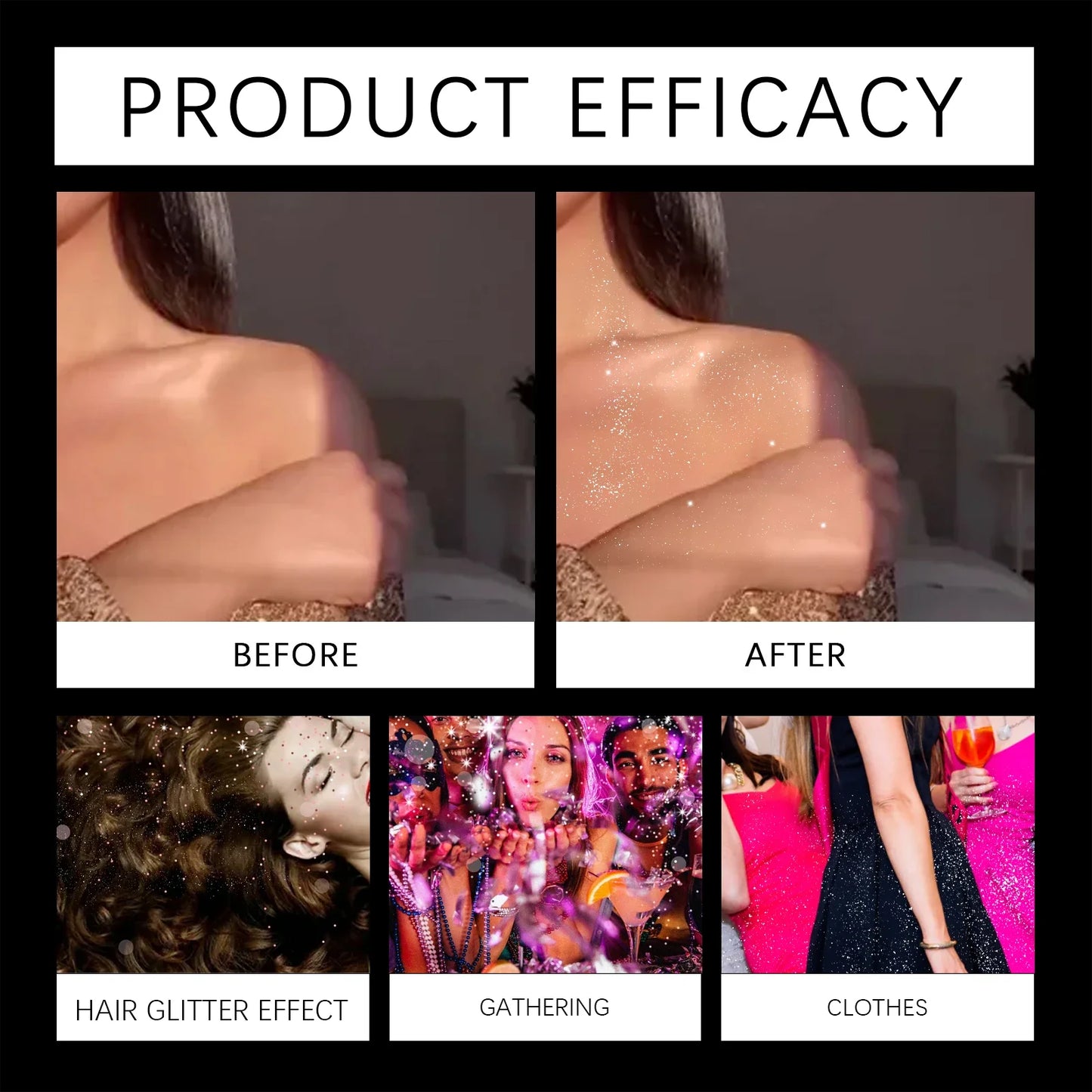 Eelhope Body & Face Glitter Spray – Shimmer Highlighter 120ml
