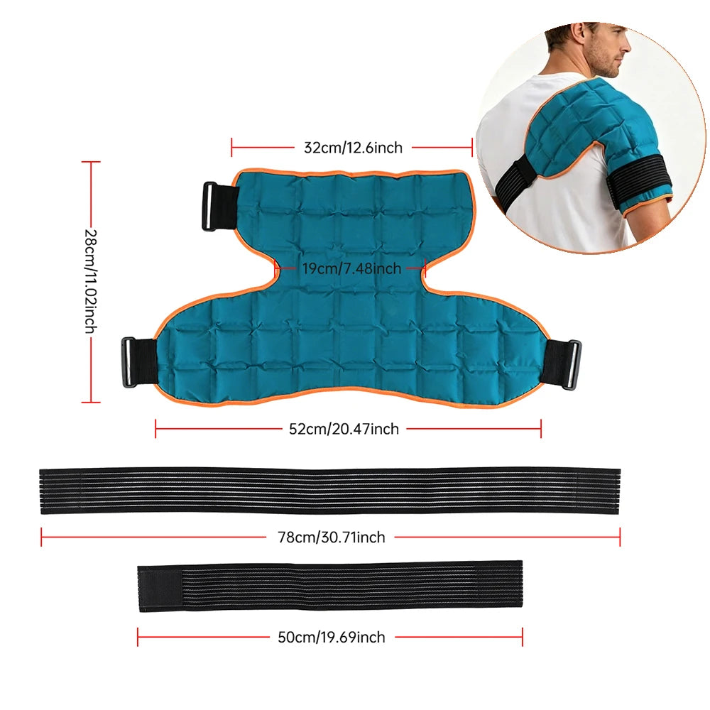 Hot Cold Shoulder Brace Reusable Ice Pack Wrap Self-Absorbing Water Shoulder Support Adjustable Belt for Back Sport Injuries Pad Peaceful Pleasures Health and Wellness Shoulder Ice Pack