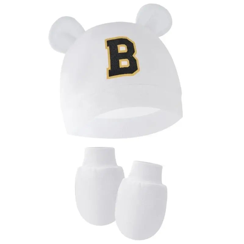 Newborn Hat & Mittens Set | Breathable Cotton, 0–3 Months Newborn Hat & Mittens Set Peaceful Pleasures Health and Wellness Letter B China Mainland