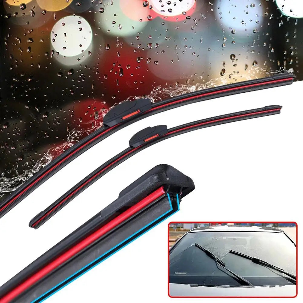Car Windshield Wiper Blades Universal Water Repellent Wiper Blades Soft Double Layer Rubber Frameless Bracketless Car Wipers Peaceful Pleasures Health and Wellness