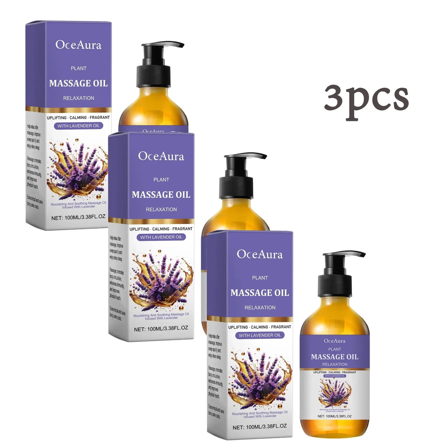 OceAura Lavender Essential Oil Body Massage Oil 100ml