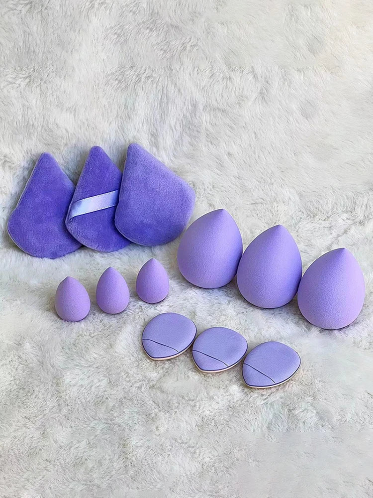 12pcs Makeup Tool Set Size Size Giant Soft Makeup Egg Makeup Powder Suitable for Base Makeup Corner Makeup Setting Novice Makeup Peaceful Pleasures Health and Wellness PURPLE
