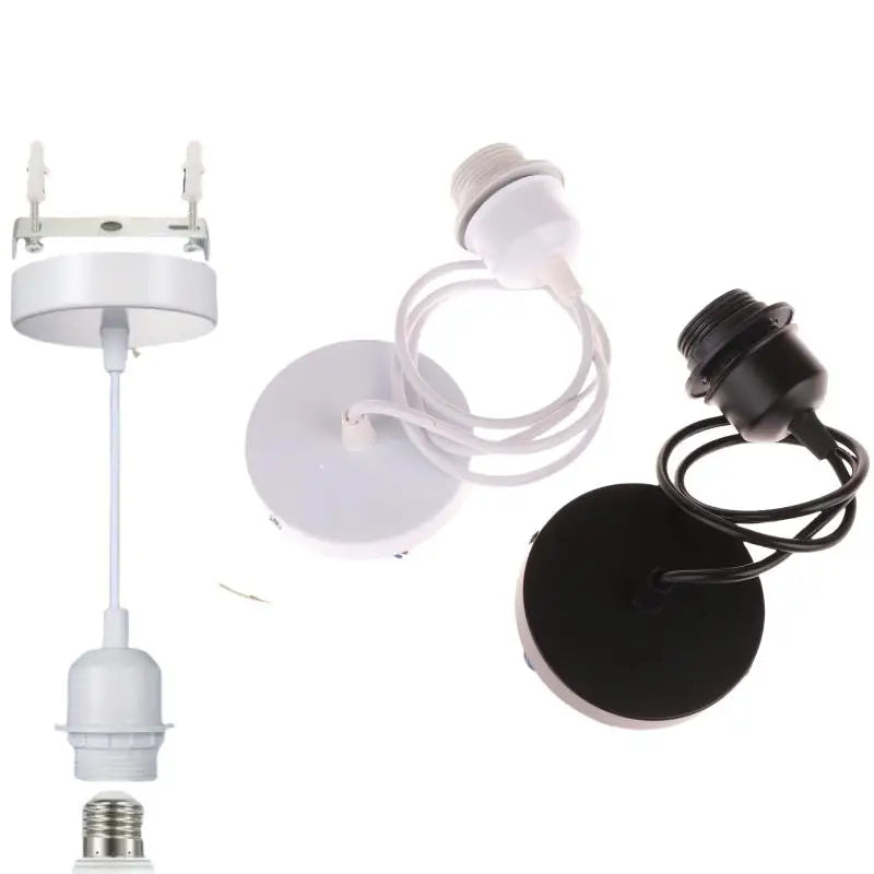 E27 Hanging Lamp Holder With 0.8/1/1.2/1.5M Cable Ceiling Lamp Holder Socket Half Teeth Lampshade Base Peaceful Pleasures Health and Wellness