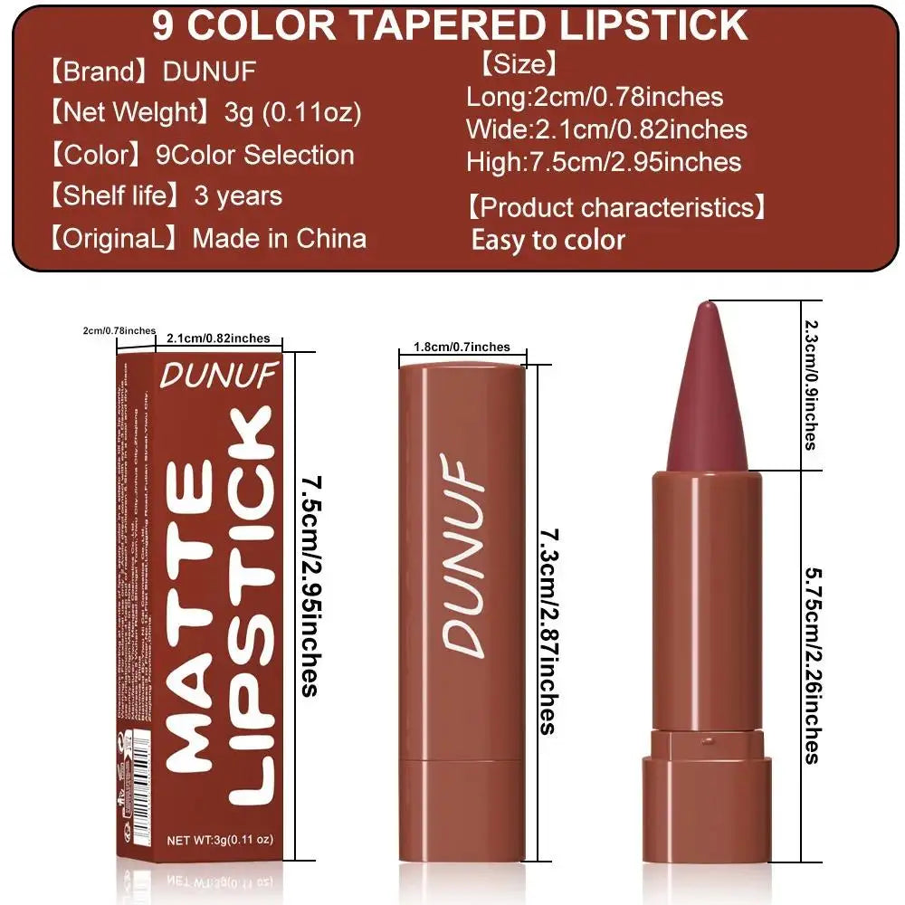 DUNUF Matte Velvet Lip Liner – 9 Colors, Waterproof & Long-Lasting