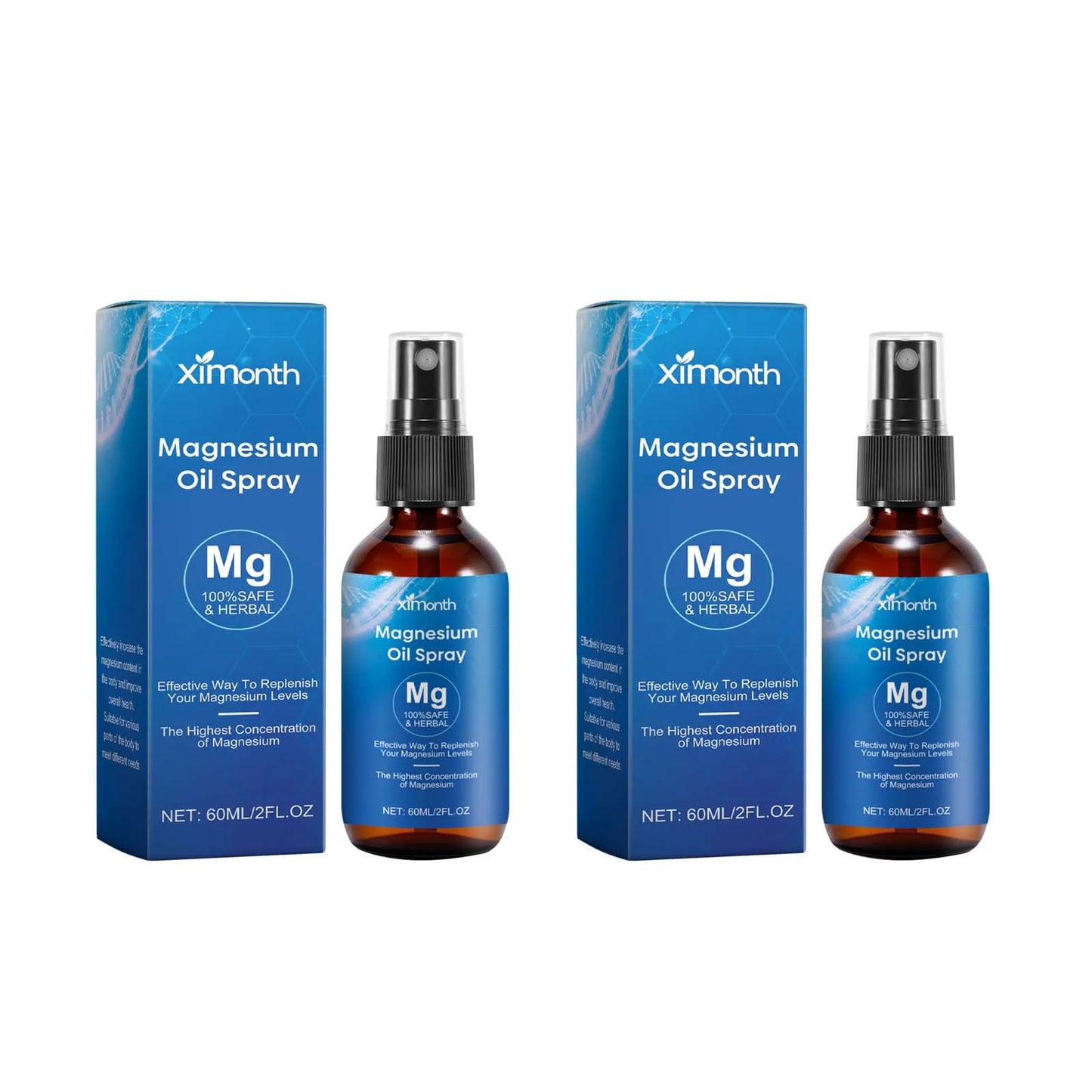 Magnesium Oil Spray – Muscle Relief, Sleep & Skin Care 60ml Peaceful Pleasures Health and Wellness 2Pcs