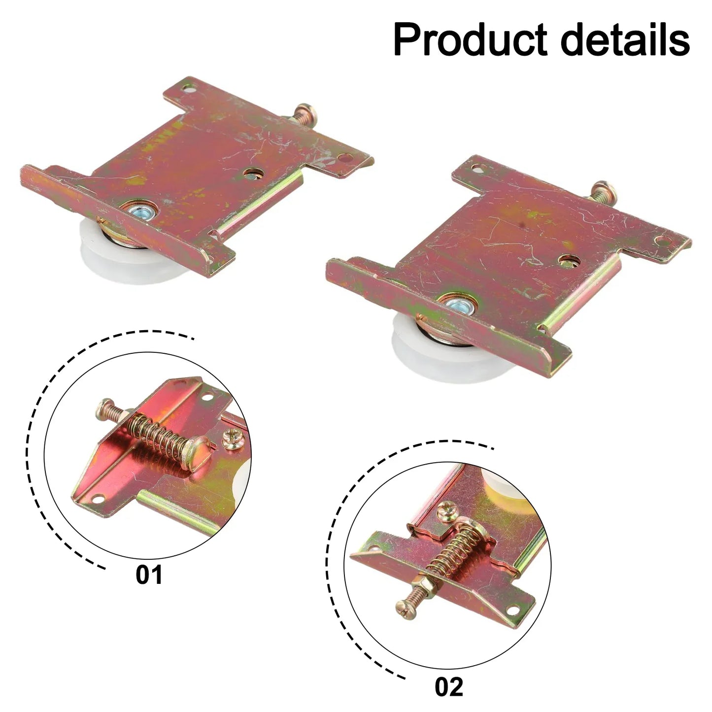 U Groove Sliding Door Pulley Roller | Concaved Track Wheel 2pk