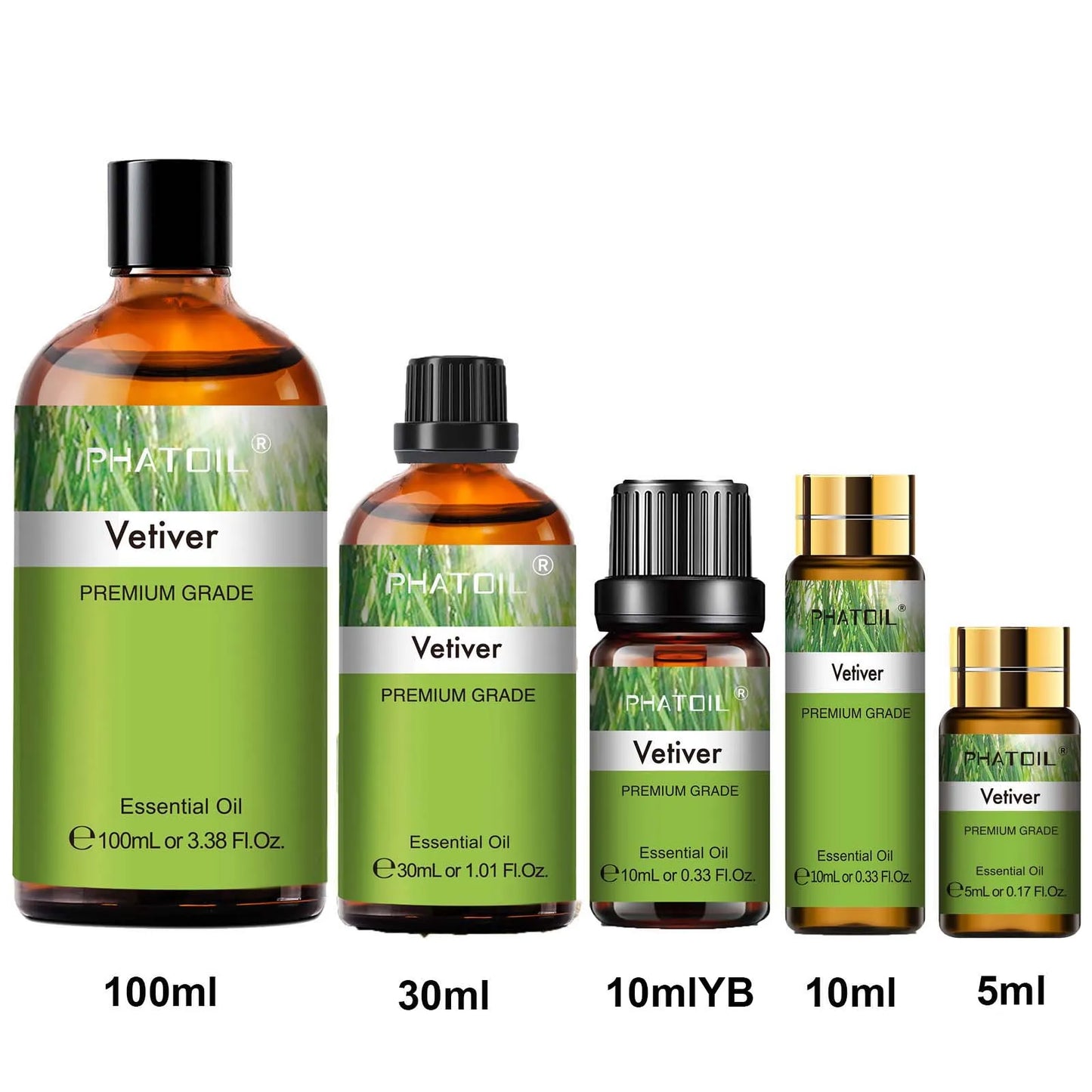 PHATOIL Vetiver Essential Oil | Pure Aromatherapy Oil 5–100ml