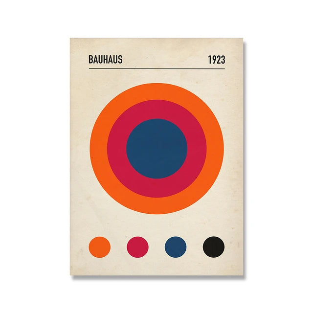 Modern Minimalist Bauhaus Exhibition Geometric Posters work Canvas Prints Abstract Painting Living Room Murals Home Decor Peaceful Pleasures Health and Wellness 20 50x70cm Unframed