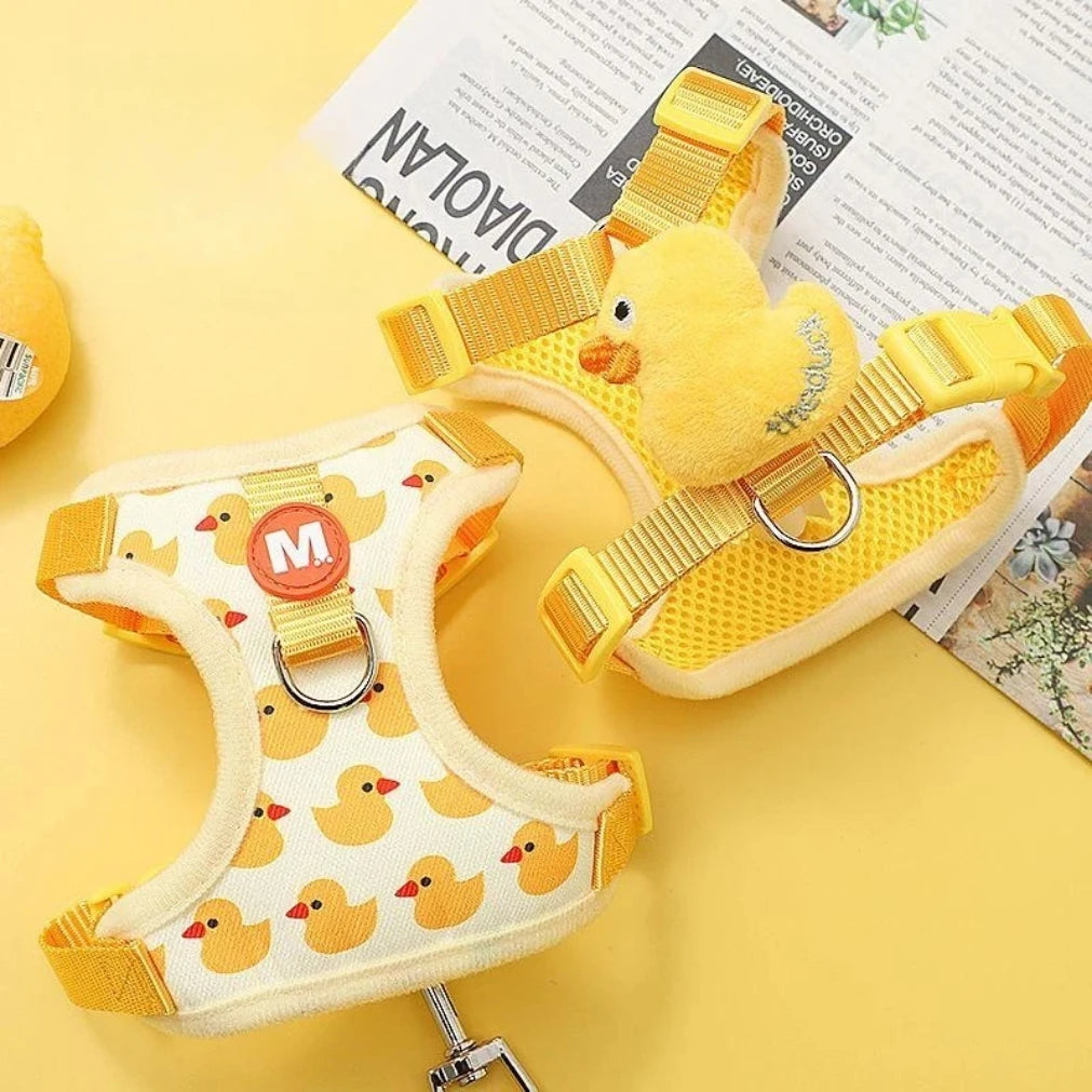 Cartoon Duck Dog Harness & Leash Set | Adjustable Pet Vest