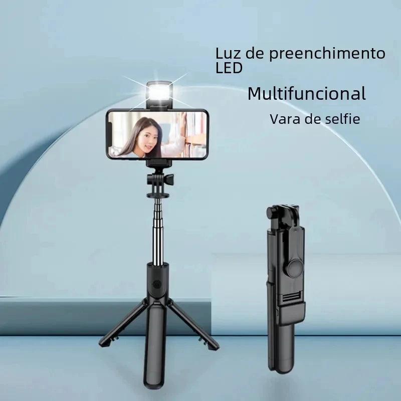 Portable Bluetooth Selfie Stick Retractable Multifunctional Phone HoldeTripod With Selfie light Wireless Remote Shutter stand Peaceful Pleasures Health and Wellness