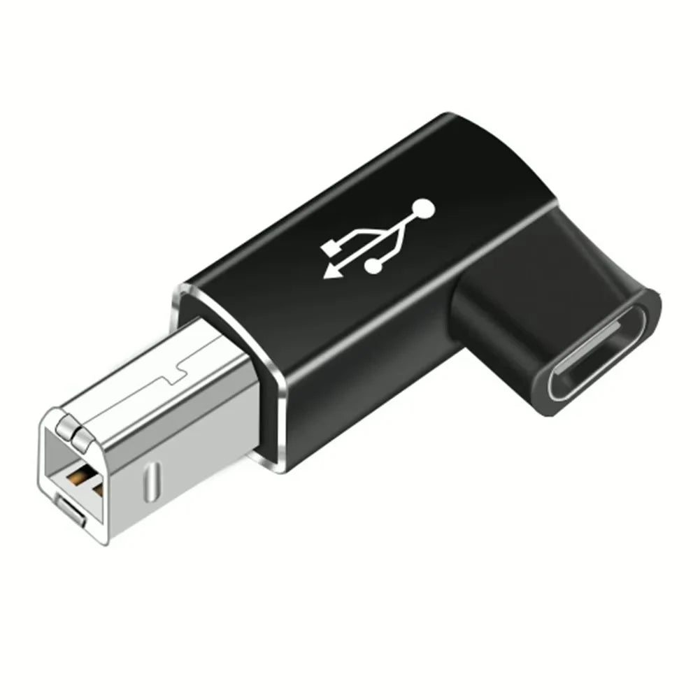 USB-B to USB-C Adapter – Printer, Scanner & MIDI Keyboard Peaceful Pleasures Health and Wellness Type-C to B CW Black