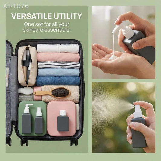 4-in-1 Refillable Travel Bottle Set | 60ml Pump Bottles, 4 Pack Travel Bottle Set Peaceful Pleasures Health and Wellness