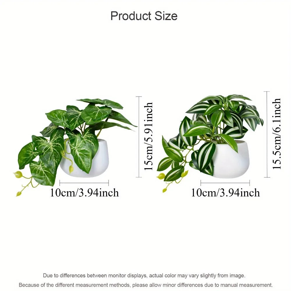 Artificial Bonsai Plant Pot | Fake Foliage Desktop Home Decor