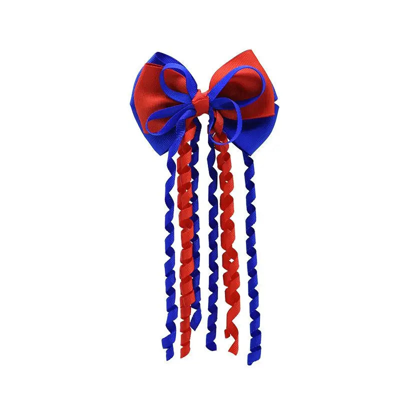 Festival Bow Hair Clips – Curly Ribbon Tassel Hairpins for Girls
