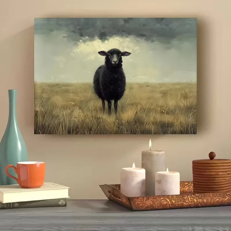 Black Sheep Canvas Wall Art Print | Modern Home Decor Poster