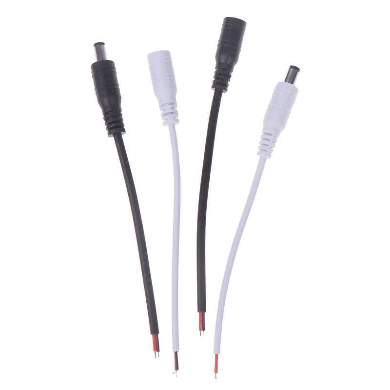 10Pcs DC Power Pigtails Cable 22AWG Female Male 5.5*2.1mm Connector Use For 12V Power Supply Adapte CCTV Camera DVR LED Strips Peaceful Pleasures Health and Wellness