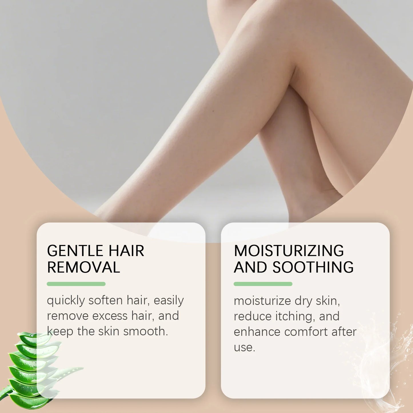 Painless Hair Removal Spray Full-Body Hair Growth Inhibition Soothing Redness Smoothing Soft Hydrating Gentle Hair Removal Spray Peaceful Pleasures Health and Wellness