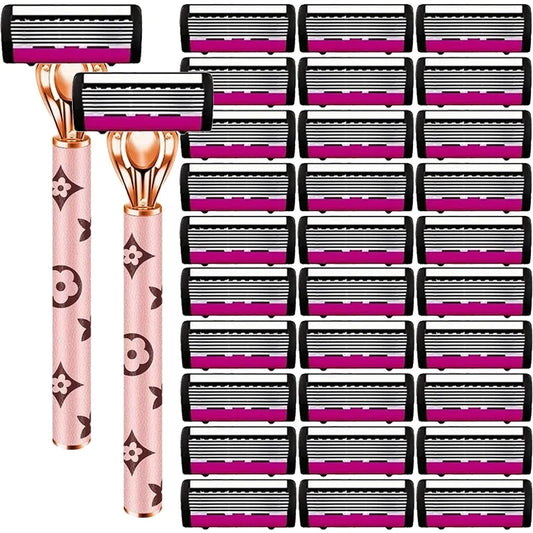 6-Blade Women's Manual Razor | Full Body Hair Removal Manual Body Razor Peaceful Pleasures Health and Wellness