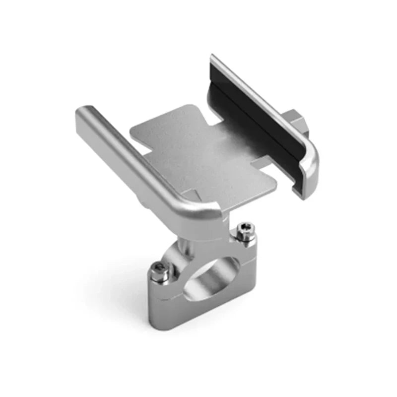 Aluminum Alloy Bike Phone Mount 360° Rotation Anti Shake Handlebar Phone Holder for Motorcycle Electric Bike and Bicycle Peaceful Pleasures Health and Wellness Handlebar Silver
