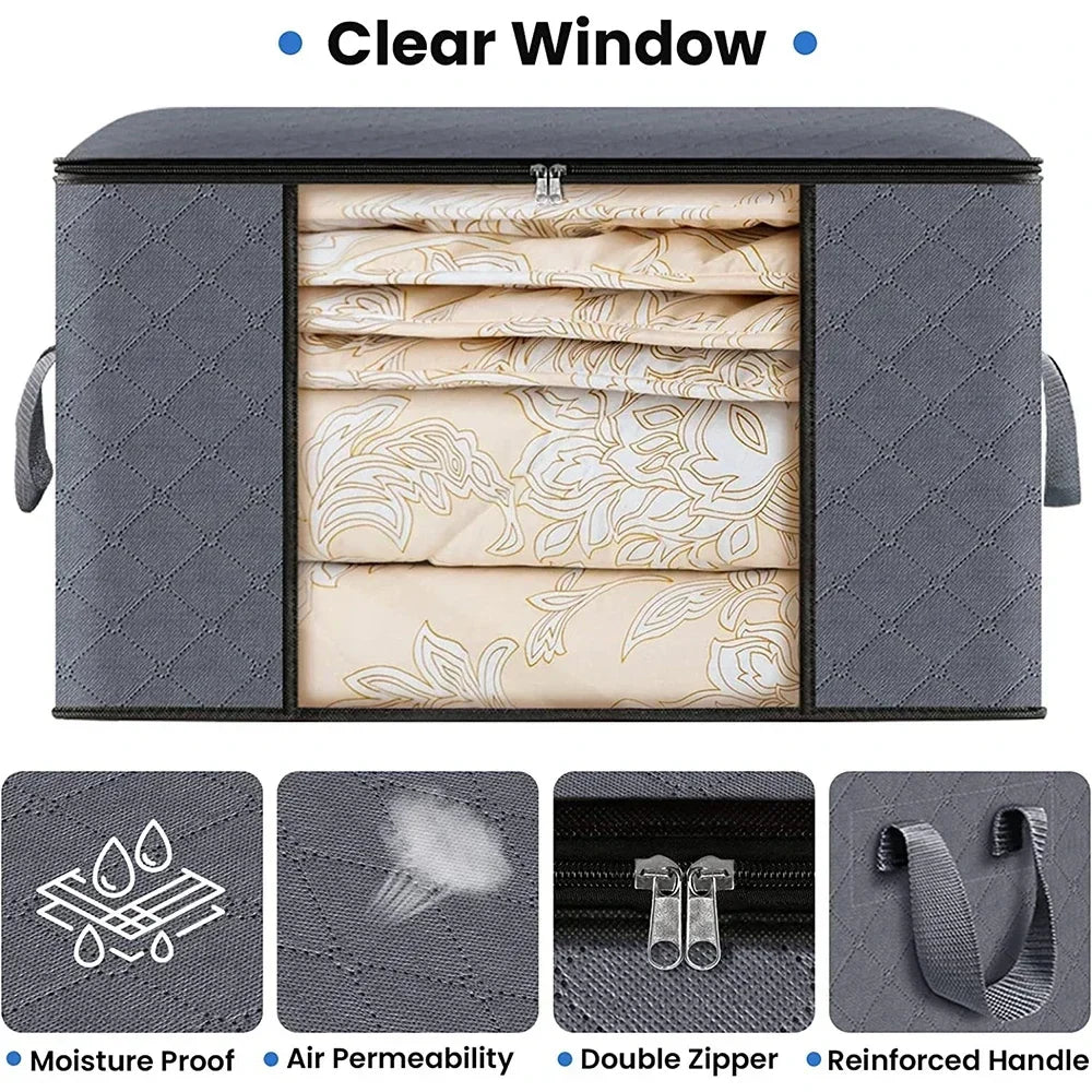 Under Bed Storage Bag – Foldable Quilt & Bedding Organizer