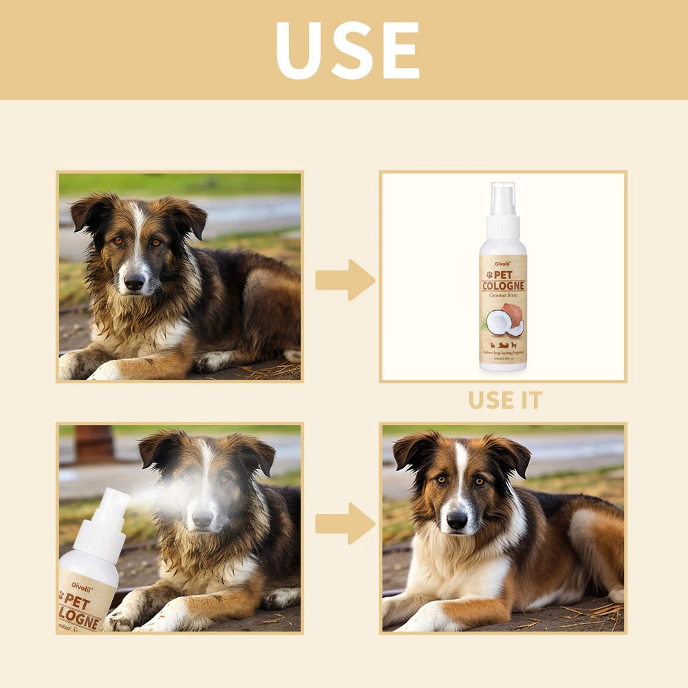 Pet Deodorizing Spray Dogs Coconut Scent Dog Cologne Long Lasting