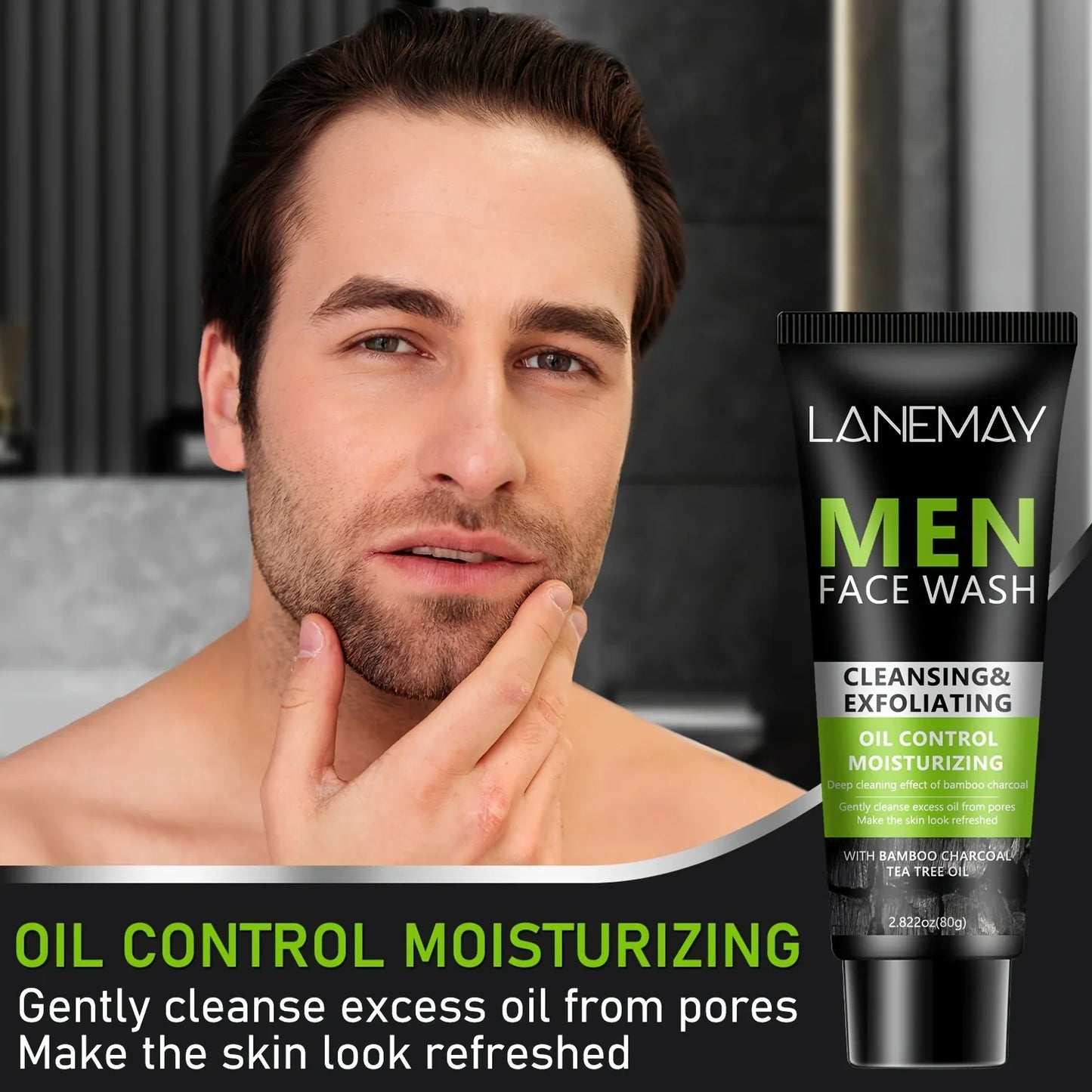 Lanemay Men's Volcanic Mud Face Wash – Oil Control & Cleanse