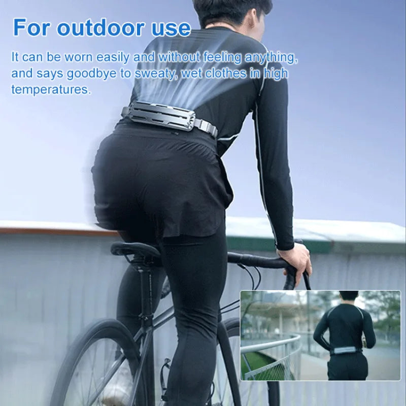 Portable USB Waist Fan – 3-Speed Rechargeable Cooling Belt