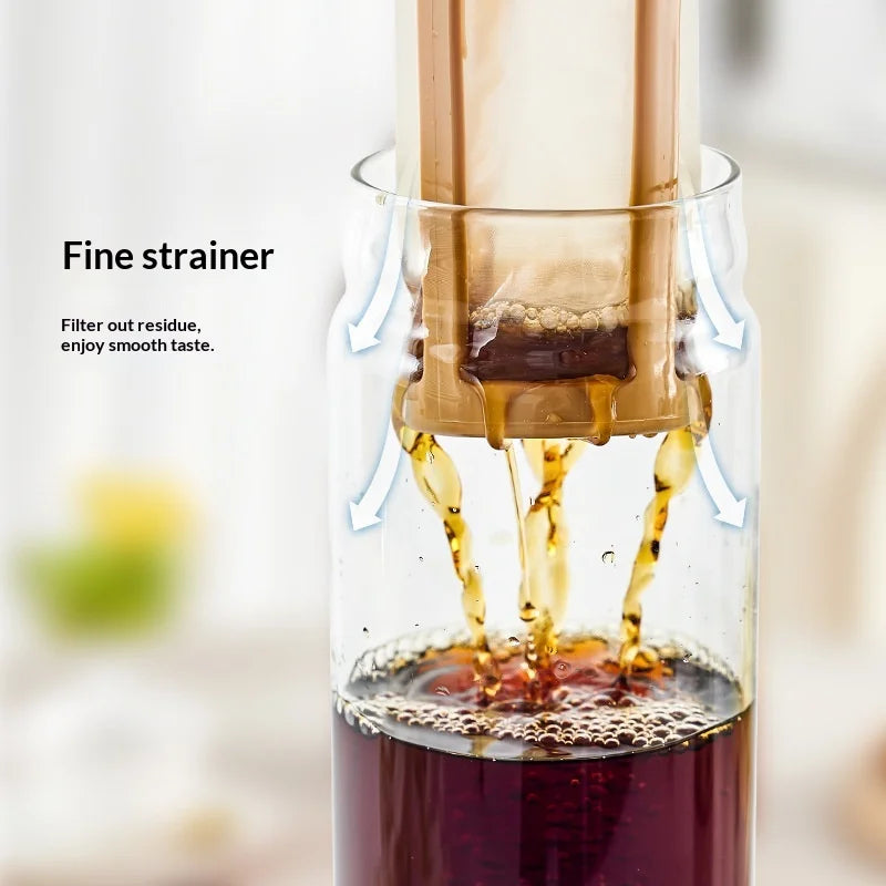 1000ml Cold Brew Coffee Pot High Borosilicate Glass Household Cold Brew Bottle Brew Fruit Tea Kettle for Home Use Coffee Pot Peaceful Pleasures Health and Wellness