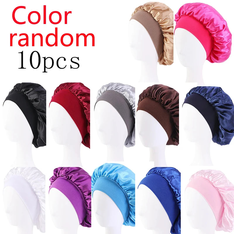 Women's Satin Sleep Bonnet | Wide Brim, Elastic Band Hair Care